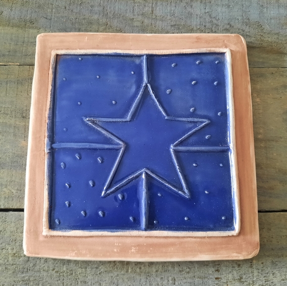 Handmade Dotti Potts Ceramic Cobalt Star - Picture 2 of 6